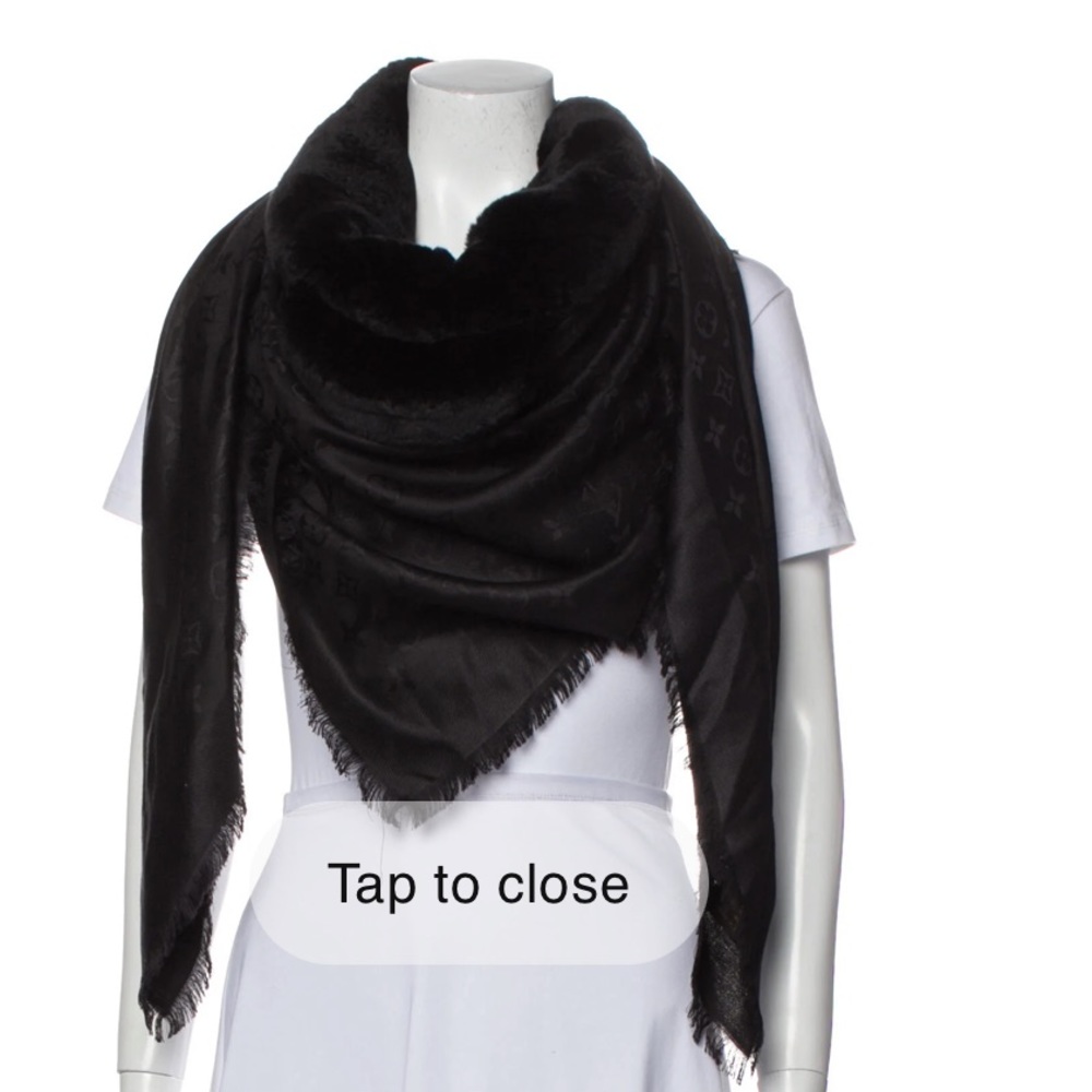 Louis Vuitton Flowegram Silk Fur Shawl